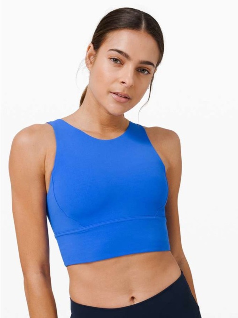 Lululemon Stronger As One Long Line Bra Med Support C/D Cup Wild Bluebell size 8